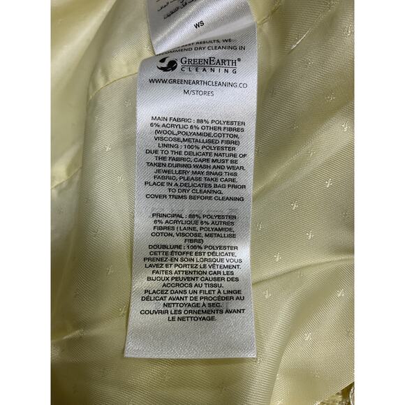 Self-Portrait Embellished Yellow Polyester Cutout Metallic Tweed Mini Dress - Picture 5 of 5